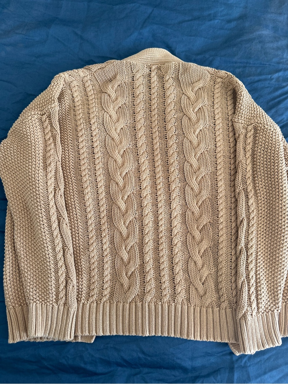 Quince Organic Cotton Oversized Cable Cardigan - Picture 6 of 8